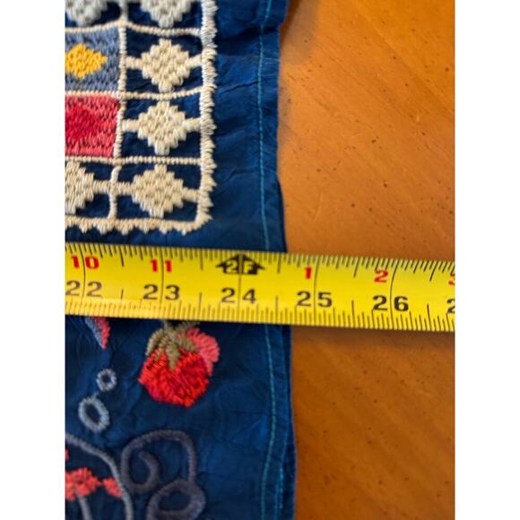 Johnny Was Navy Floral Embroidered Top - Picture 15 of 15